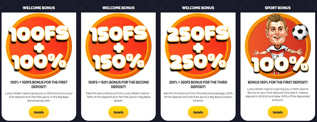 Lucky Mister Casino bonus offers overview